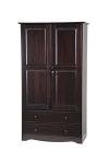 Solid wood wardrobe with lock and drawers