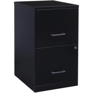 Black Metal 2 Drawer File Cabinet
