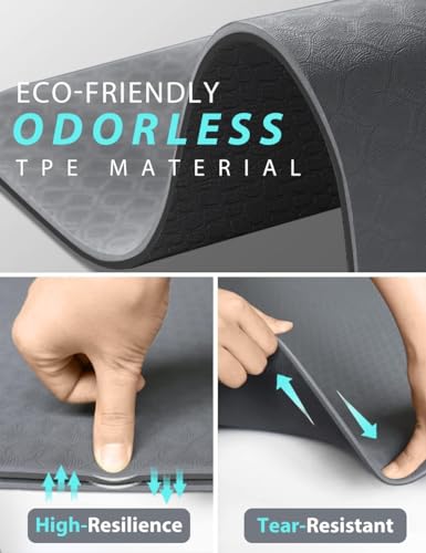 Extra Wide TPE Yoga Mat with Strap