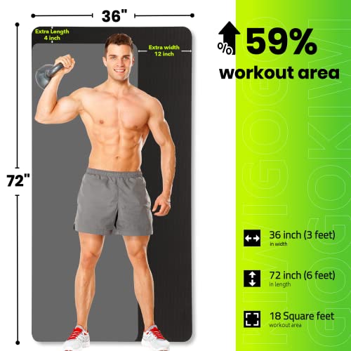 Gogokiwi Extra Wide Yoga Mat with Alignment Marks