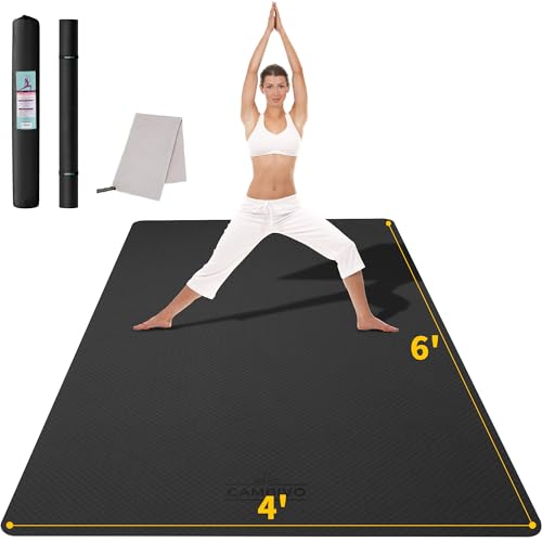 CAMBIVO Large Yoga Hand Pads, 6'x 4' Black