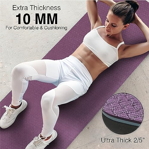 Extra Thick Non-Slip Yoga Mat with Strap