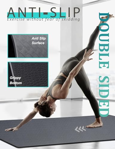 Extra Wide TPE Yoga Mat with Strap