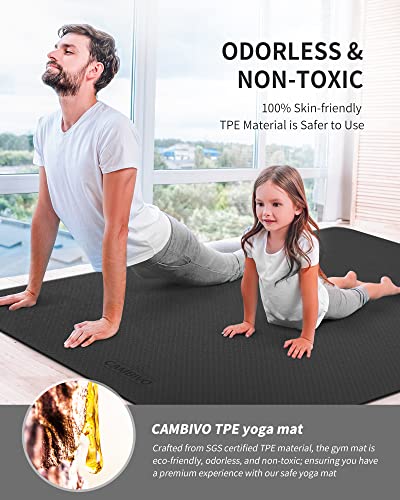CAMBIVO Large Yoga Hand Pads, 6'x 4' Black