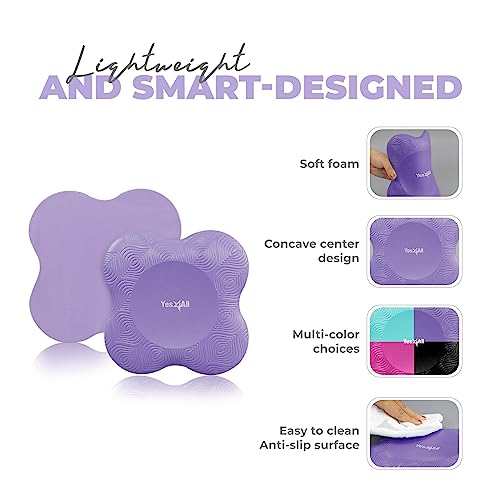 Yes4All Extra Thick Anti-Slip Yoga Hand Pads, Purple