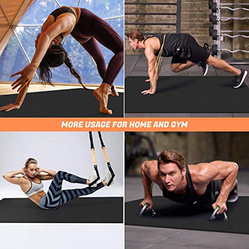 Odoland Large Non-Slip Yoga Mat 72''x48''x6mm, Carry Strap