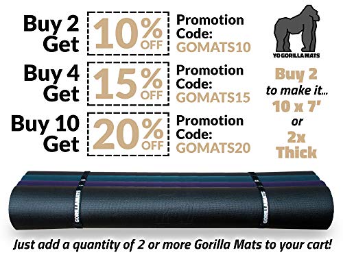 Gorilla Mats Large Yoga Hand Pads - 7' x 5' x 8mm