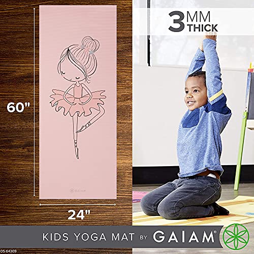 Gaiam Kids Yoga Mat with Fun Ballerina Prints