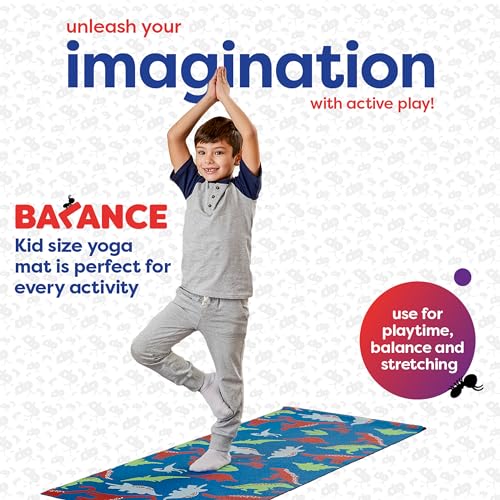 Kids Yoga Hand Pads - Blue Dinosaur Design