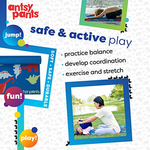 Kids Yoga Hand Pads - Blue Dinosaur Design