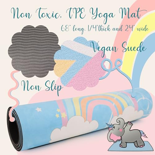 Children's Yoga Mat Set - Pose Cards + Affirmations