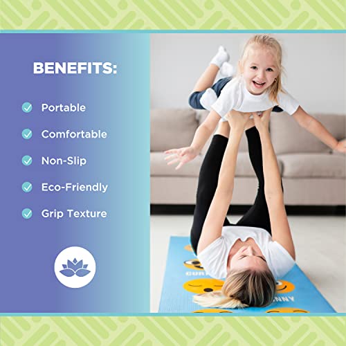 Kids Sticky Yoga Mat | 3mm Thick | 60"x24" | SGS Certified | Eco-Friendly