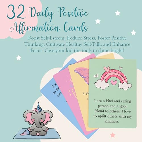 Children's Yoga Mat Set - Pose Cards + Affirmations