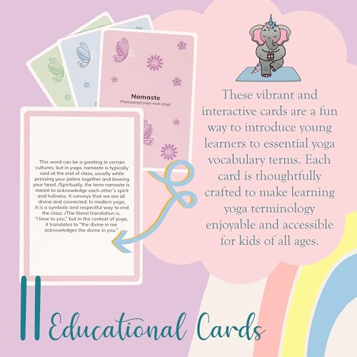 Children's Yoga Mat Set - Pose Cards + Affirmations