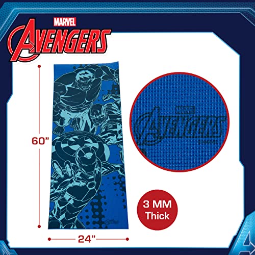 Avengers Kids Non-Slip Yoga Mat - Featuring Superheroes