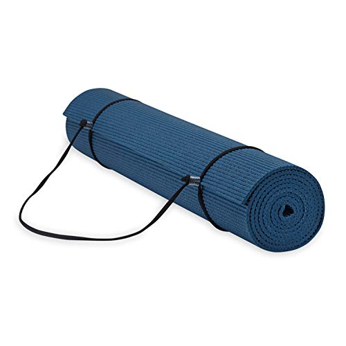 Gaiam Essentials Premium Navy Yoga Mat with Carrier