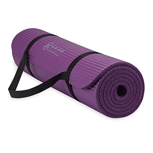 Gaiam Essentials Thick Purple Yoga Mat with Carrier