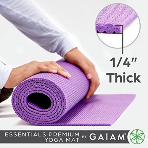 Gaiam Essentials Premium Navy Yoga Mat with Carrier
