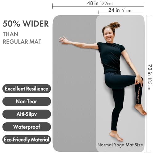 FrenzyBird Large Yoga Mat with Eco-Friendly TPE
