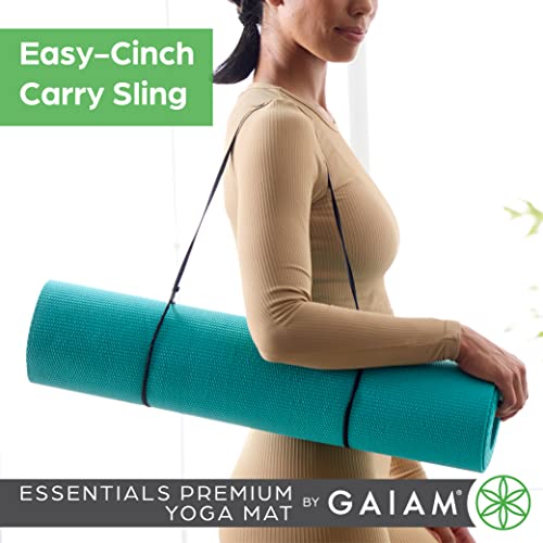 Gaiam Essentials Premium Navy Yoga Mat with Carrier