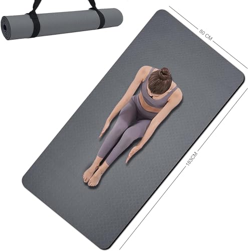 Extra Wide TPE Yoga Mat with Strap