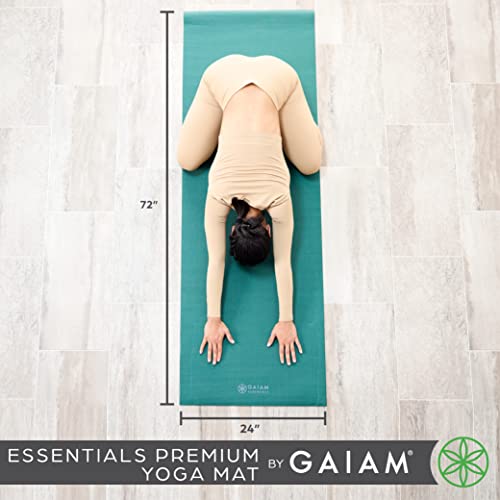 Gaiam Essentials Premium Navy Yoga Mat with Carrier