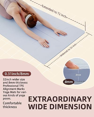 YOTTOY Thick 72" Yoga Mat with Alignment Marks