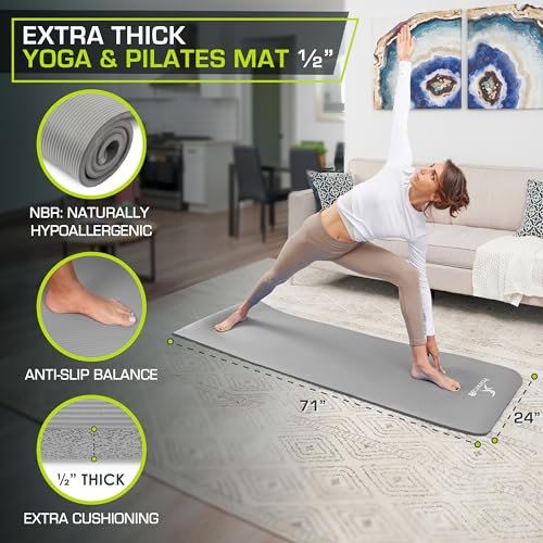 ProsourceFit 13mm Thick Yoga Mat with Comfort Foam