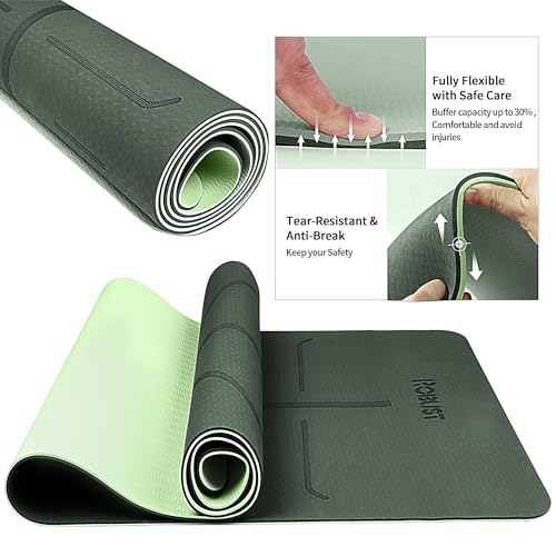 Eco-Friendly Non-Slip Yoga Mat with Position Lines