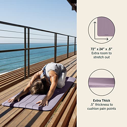 Retrospec Solana Yoga Mat 1/2" Thick - Non Slip Yoga Exercise Pad