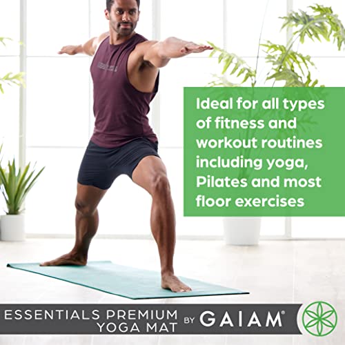 Gaiam Essentials Premium Navy Yoga Mat with Carrier