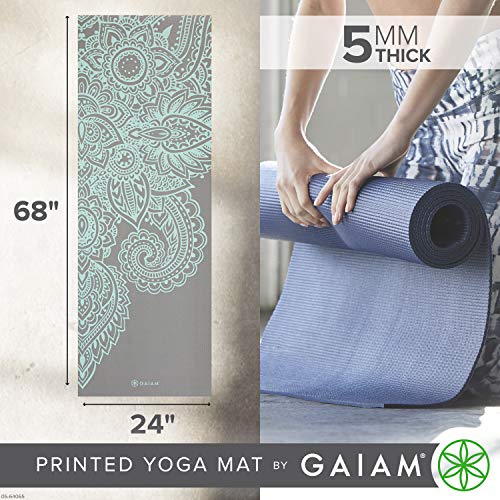 Gaiam Paisley Lagoon Yoga Mat - Premium Non-Slip