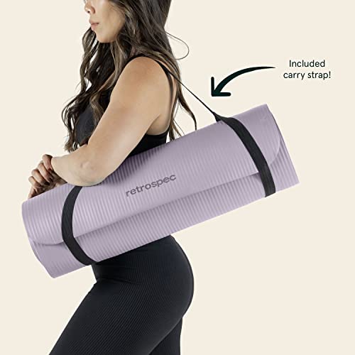 Retrospec Solana Yoga Mat 1/2" Thick - Non Slip Yoga Exercise Pad