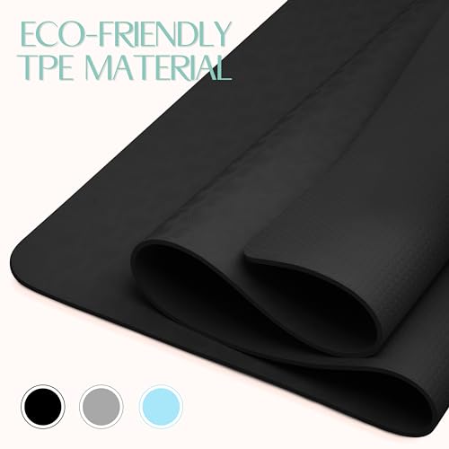 HIWAVE Large Eco-Friendly Yoga Hand Pads, Black Color