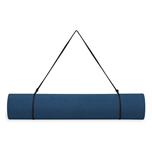 Gaiam Essentials Premium Navy Yoga Mat with Carrier