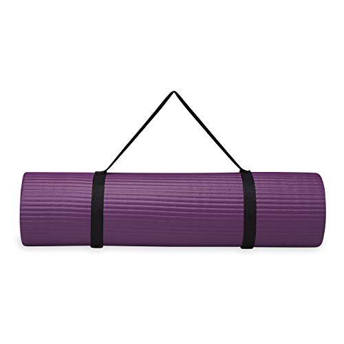 Gaiam Essentials Thick Purple Yoga Mat with Carrier