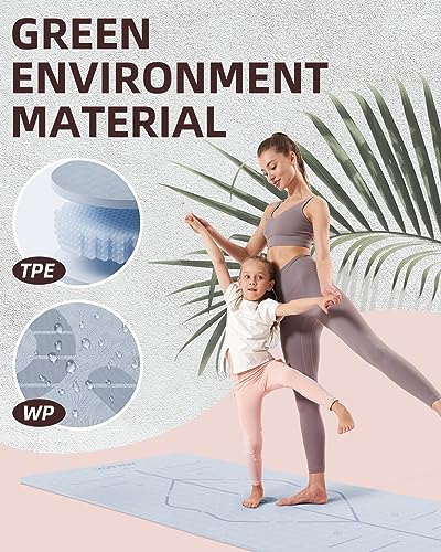 YOTTOY Thick 72" Yoga Mat with Alignment Marks