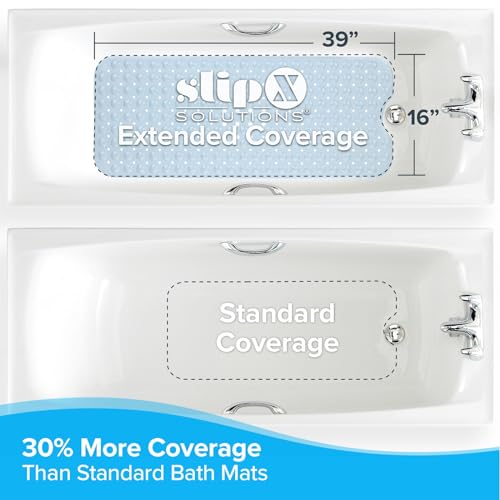 SlipX Power Grip Extra Long Bath Tub Mat