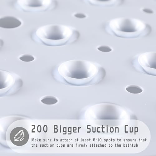 Yimobra Extra Long Non-Slip Bathtub Mat, Phthalate-Free White