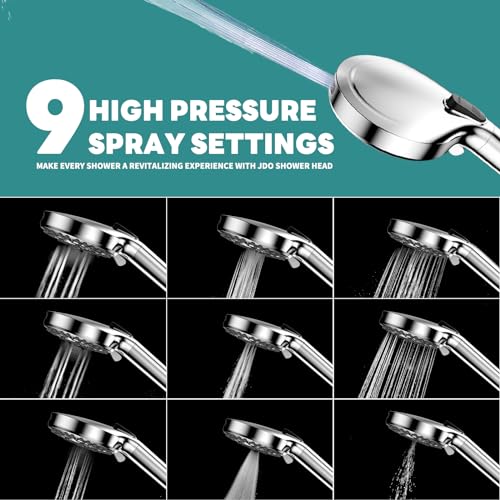 JDO High Pressure Shower Head with 10 Spray Modes