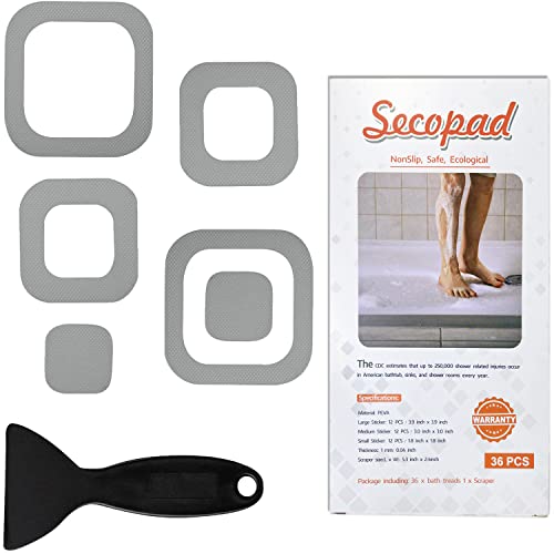 72 PCS Secopad Non-Slip Bathtub Stickers (Grey)