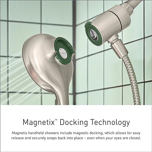 Moen Brushed Nickel Handheld Showerhead with Magnetic Docking