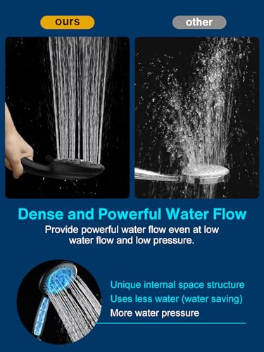Matte Black 3-Way High Pressure Shower Head Combo