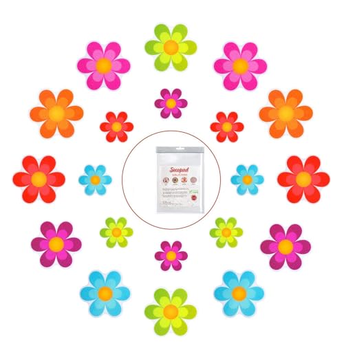 Bright Flowers Non Slip Bathtub Stickers - 30 Pieces