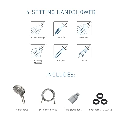 Moen Brushed Nickel Handheld Showerhead with Magnetic Docking