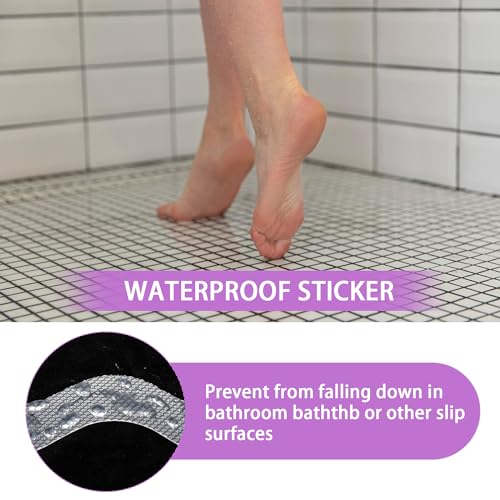 24PCS Transparent Anti Slip Bathtub Strips with Scraper