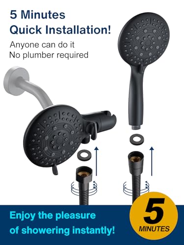 Matte Black 3-Way High Pressure Shower Head Combo