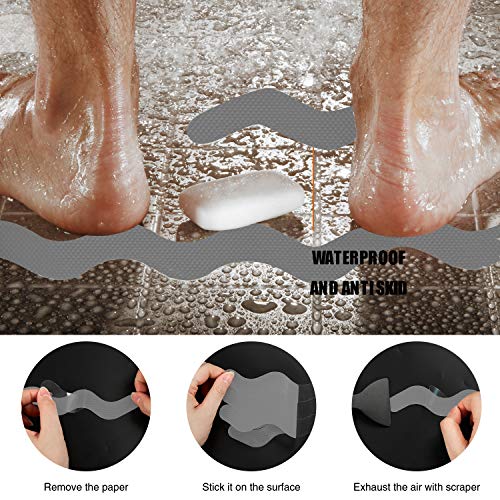 Slip-Proof Shower Stickers: 24 PCS Adhesive Decals