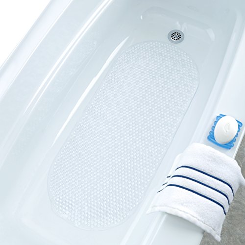 SlipX Bubble Bath Mat with Microban Protection (15x35")