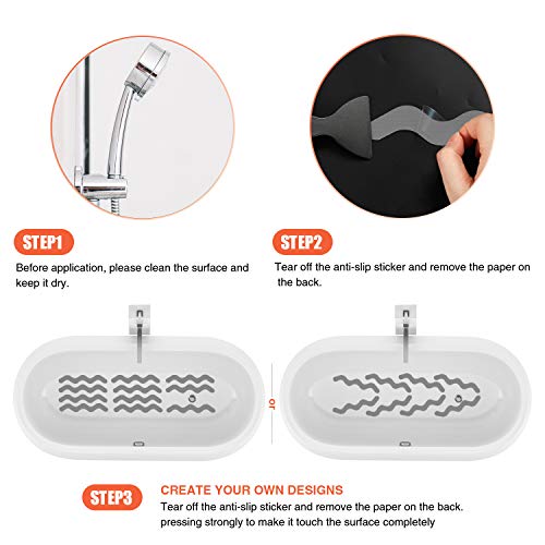 Slip-Proof Shower Stickers: 24 PCS Adhesive Decals